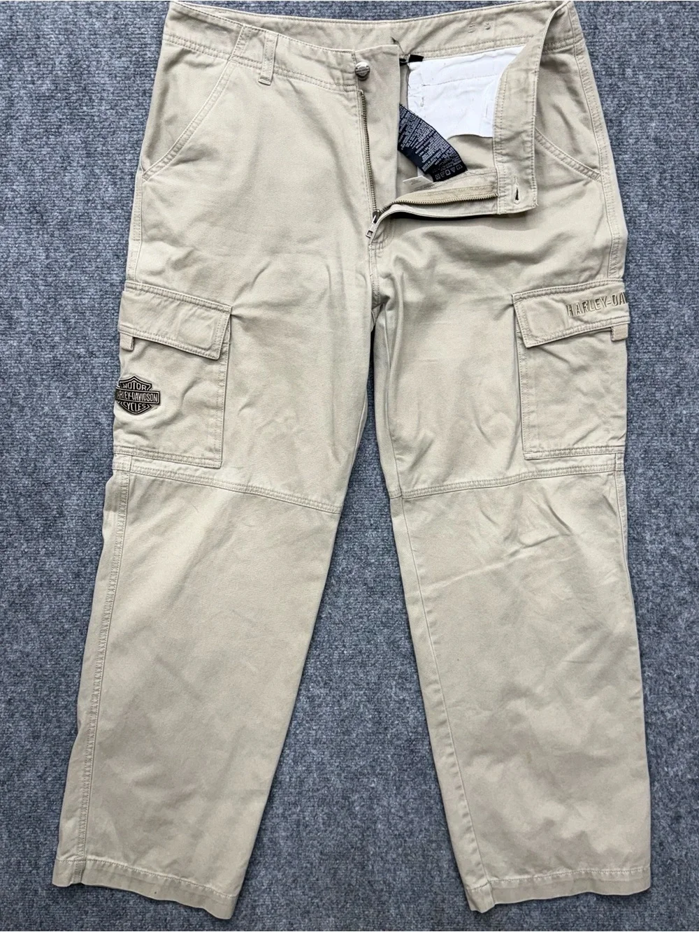 Harley Davidson Cargo Khaki Men’s Pants Motorcycle Size 33x32